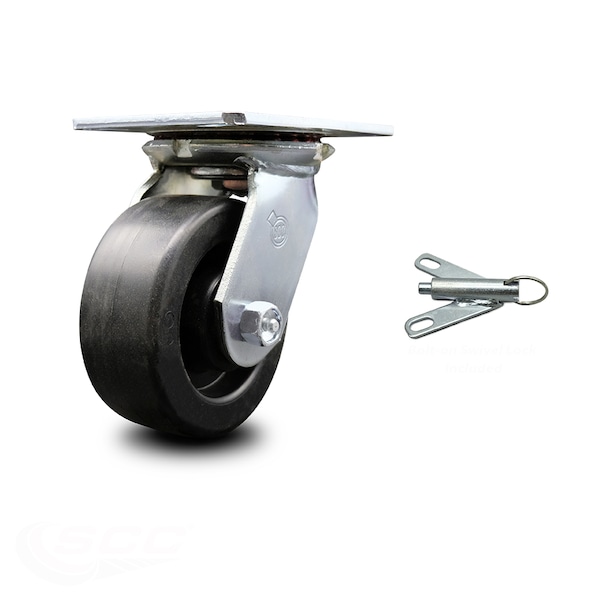 5 Inch Heavy Duty Polyolefin Caster with Roller Bearing and Swivel Lock SCC